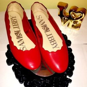 Sam & Libby Size 9 Shoes Red Leather Ballet Shoes